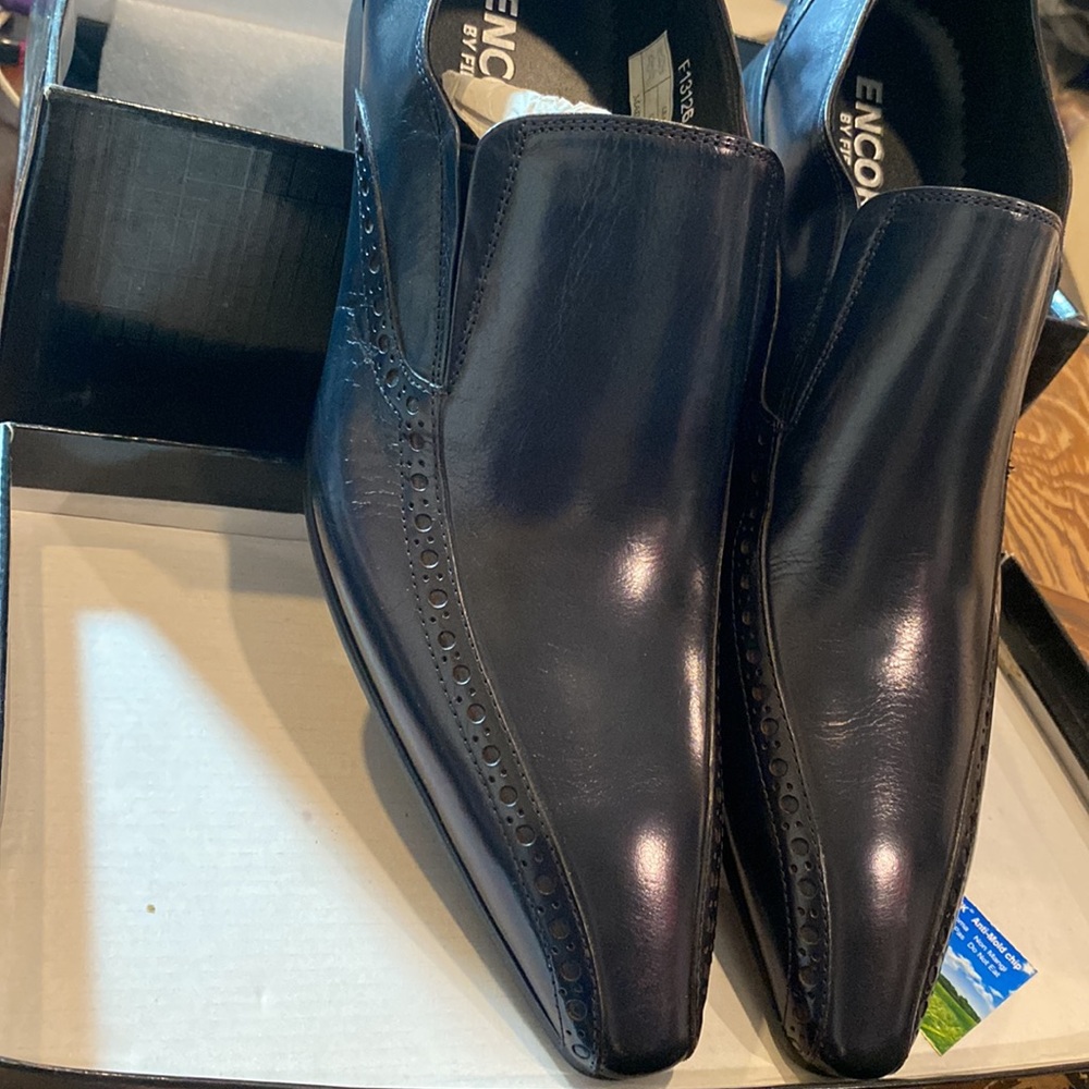 NWB FIESSO AURELIO GARCIA BLUE Leather Shoe FI3126
